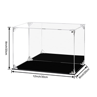 Vitrine d'exposition en acrylique transparente personnalisée pour objets de collection, boîte d'exposition en acrylique à porte magnétique pour figurines, poupées, jouets Lego