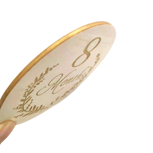 Support en bois de peuplier pour photos, gravé d'un côté, avec des mots d'art populaire écologiques, pour les étapes mensuelles du nouveau-né, 13 pièces - Product Image 3