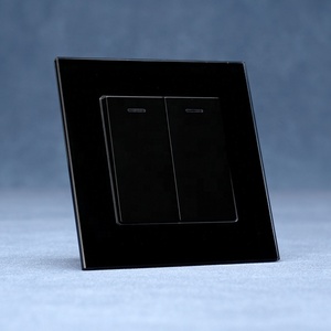 Tempered Glass Khung ánh sáng điện Thiết bị chuyển mạch thiết kế màu đen 2 gang một cách hai cách kiểm soát ánh sáng chuyển đổi với LED chỉ số - Product Image 6