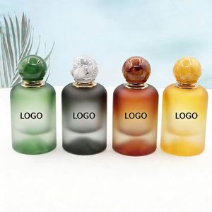 Flacon de parfum en verre dégradé givré de luxe moderne 30ml 50ml 100ml avec bouchon à bille blanc pour femmes - Product Image 2
