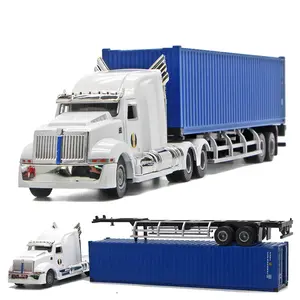 new arrive Lengthened Container Truck model large scale toy trucks 1 24 scale diecast truck