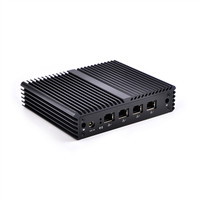 Qotom de baja potencia Quad Core J1900 CPU 4 LAN X86 Barebone Ubuntu PfSense CentOS Fanless Firewall Mini PC