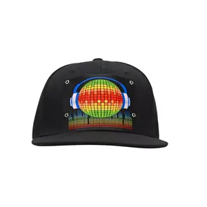 New design customized LED flashing light el ca, creative sound activated el hat for party festival