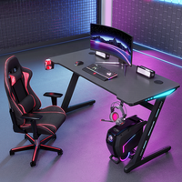 Table de jeu intelligente DeChuan en forme de Z, bureau de jeu en bois pour chambre à coucher, meuble long avec assemblage requis