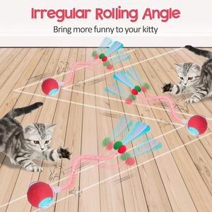 Interaktif kedi oyuncaklar çevik hareketli kedi topu elastik örgü kuyruk otomatik yavru oyuncaklar sıkılmış kapalı yetişkin kediler için - Product Image 2