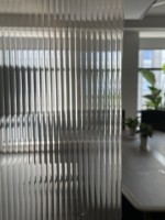 Film adhésif décoratif 3D ondulé en verre cannelé, en PET, pour la confidentialité, imperméable, en rouleaux pour usage domestique