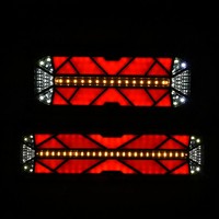 Feu arrière de camion à LED à grille diamantée séquentielle, fonction Stop, Frein, Clignotant, Marche arrière, 33cm 46cm, 12V 24V, pour Camion, Remorque, Camionnette, Étanche