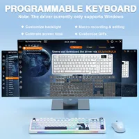 AULA S98pro Keyboard Mekanik Nirkabel Gasket Hot-swap Keyboard Gaming Dengan Layar Warna Mini TFT dan Tombol Multi-fungsi