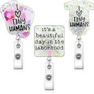 Giấy chứng nhận y tế xuyên biên giới có thể thu vào xoay Clip dễ dàng kéo Pha Lê Acrylic long lanh huy hiệu CuộN phụ kiện cao cấp - Product Image 6