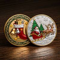 Professionele op maat gemaakte Kerst uitdagingsmunten award zinklegering 3D reliëf dubbelzijdig emaille Kerstman feestdagen erkenning prijzen