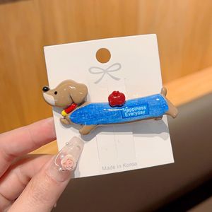 Pinza para el pelo personalizable de moda con diseño de perro <span class=keywords><strong>salchicha</strong></span> y pato, estilo caricatura, para celebridades de internet - Product Image 3