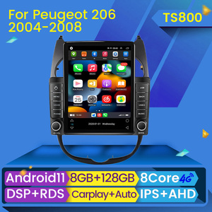 MEKEDE Android 11 IPS DSP 8+128GB Autoradio GPS per Peugeot <span class=keywords><strong>206</strong></span> 2001 - <span class=keywords><strong>2008</strong></span> ADAS DVR Car-play Elettronica Auto Navigazione - Product Image 2