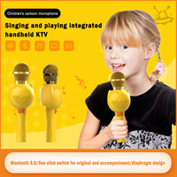Microphone portable KTV à condensateur pour enfants avec effet changeur de voix intégré, prise en charge BT, jouet musical éducatif pour la petite enfance