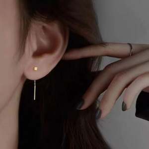 Produit boucles d'oreilles pour femmes 2025 nouvelle tendance Simple élégant boucles d'oreilles minimaliste Atile géométrique minceur chaînes d'oreille - Product Image 5