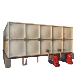 grp modular frp fiberglass smc panel rectangular water storage tank price 300m3 square firefighting tank 70m3 overhead