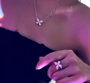 Producto de Venta caliente 925 Chapado en plata forma de mariposa diseño Moissanite joyería collar de diamantes - Product Image 2