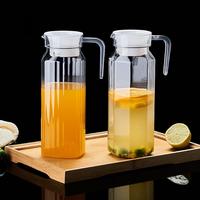 Carafe à eau en plastique PC avec couvercle et poignée, pichet à jus, théière, carafe à lait, écologique, pour la maison, le bar, le restaurant et le camping