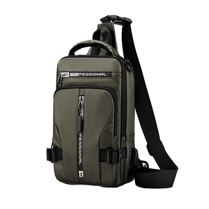 Bolsa de Pecho Resistente para Hombre, con Logotipo Personalizado, Diseño Moderno para Viajes al Aire Libre, Impermeable, de Nailon, con Cierre de Cremallera Anti-Robo y Puerto USB, para Todas las Temporadas - Product Image 4