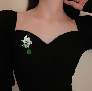 เข็มกลัดใบข้าวสาลีเข็มกลัด rhinestone เข็มกลัดสำหรับผู้หญิงสาวๆงานแต่งงานงานเลี้ยงเสื้อช่อดอกไม้เครื่องประดับชุดสูท - Product Image 2