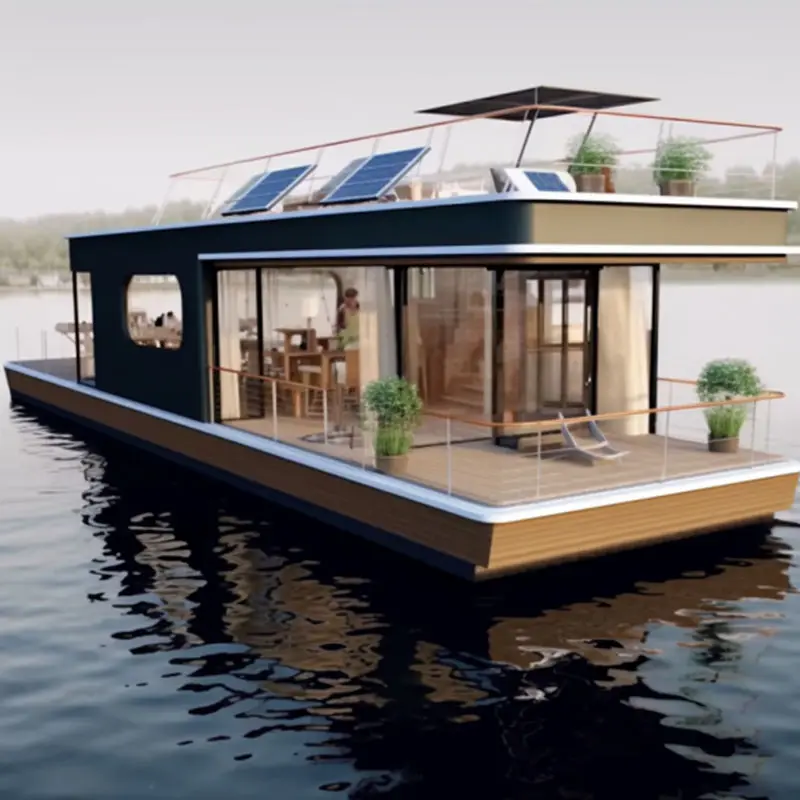Алюминиевый Понтонный плавучий дом для продажи, новый стиль, плавающая лодка, сборный контейнер для отеля
