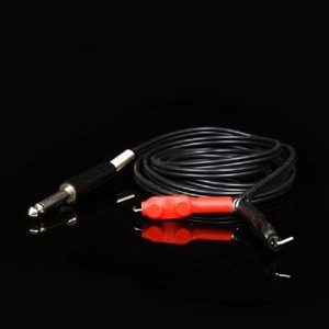 Cable de conexión para máquina de tatuaje, cable de silicona, cable con gancho estándar, conector Dc, conector Rca, negro, para kits de tatuaje rotatorios - Product Image 1