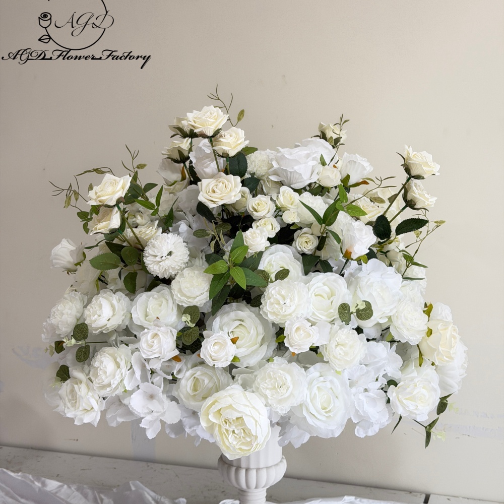 S128-Boule de fleurs blanche 70cm