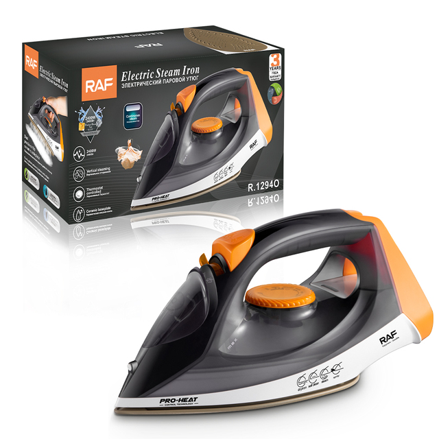RAF R.1294O New Design Ceramic Soleplate Thermostat Controlled Electric Steam Iron for Home