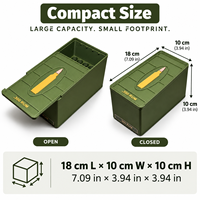 Boîte de rangement pour munitions .300 RUM, étui en plastique durable avec couvercle coulissant, organisateur compact et portable