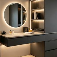 Système de dressing moderne sur mesure en bois, tendance 2026, prêt à assembler (RTA), avec éclairage LED, fabrication OEM/ODM, taille personnalisée