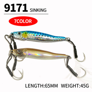 Leurre de pêche jigging <span class=keywords><strong>Little</strong></span> <span class=keywords><strong>Jack</strong></span> 9171, 45g 65mm, type S japonais, longue portée, en métal, double hameçon, leurre dur artificiel - Product Image 3