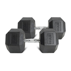 90lb hình lục giác quả tạ đặt thép bền xây dựng tập thể dục cao su Chrome lớp phủ rõ ràng trọng lượng đánh dấu phòng tập thể dục quả tạ cánh tay cơ thể - Product Image 4