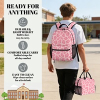 Sac à dos, trousse et boîte à lunch unisexe 3-en-1, imperméable, avec fermeture éclair, imprimé intégral, durable, tendance, pour la rentrée scolaire 2026 – Lot de 3 sacs pour couple