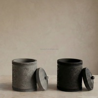 Pot à bougie vide gaufré islamique fait main pour la fabrication de bougies, support de bougie en béton multifonctionnel pour rangement de bureau