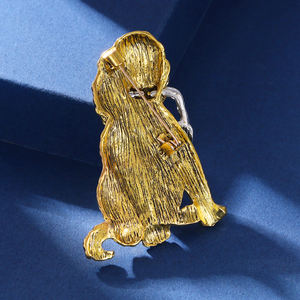 Broches de luxe pour femmes, en alliage de cristal de strass, avec motif d'animal mignon <span class=keywords><strong>Golden</strong></span> <span class=keywords><strong>Retriever</strong></span>, broches de créateur personnalisables - Product Image 5