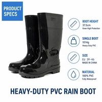 Botas de Trabajo de PVC Inyectado Impermeables al por Mayor, Antideslizantes, de Caña Alta, para Lluvia y Escalones