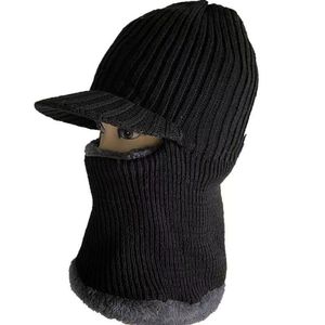Men's Winter Knitted Balaclava Hood Fleece Lined Thickened Acrylic <b>Head</b> <b>Cover</b> For Cold Weather Cycling - Product Image 3