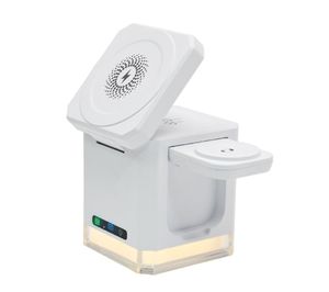 Portable 15W Mini 3-en-1 LED Chargeur Sans Fil <span class=keywords><strong>Cube</strong></span> Rapide Magnétique pour Téléphone et Montre Intégré avec Support pour Voyage - Product Image 1