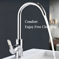 Robinet de salle de bain multifonctionnel en acier inoxydable 304 chromé, à commande rotative, pour mélange chaud/froid, pour montage sur plan, vente en gros, offre exclusive