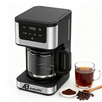 Cafetera Semiautomática Programable de 14 Tazas, Temporizador de Preparación Individual, Embudo Desmontable, Fácil de Limpiar, Autolimpiante, Digital para Hotel