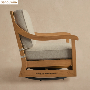 Conjunto de Sofá y Silla Giratoria de Teca Moderna para Exteriores con Diseño Portátil y Cómodo y Espuma de Secado Rápido para Jardín o Patio al Estilo <span class=keywords><strong>Inglés</strong></span> Clásico - Product Image 6