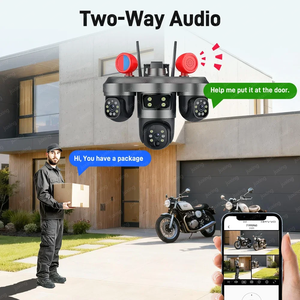 Cámara de Seguridad Exterior IP66 IP con Detección de Movimiento, Visión Nocturna, Rotación de 360 Grados, Conectividad WiFi, Pantalla y Triple Lente de 18MP 3PTZ - Product Image 6
