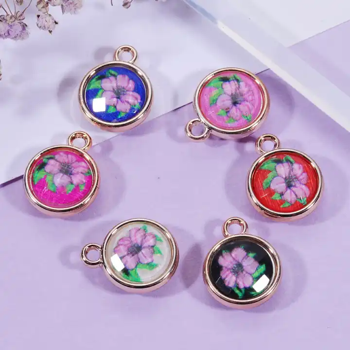 diy resin flowers charms stainless steel