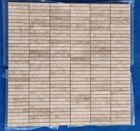 Kit cannelé en travertin beige Mosaïque en marbre Kat pour dosseret Carreaux de cuisine