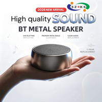 Haut-parleur portable sans fil BT 5.0 5W en métal BS01, mini, stéréo 3D, subwoofer, 800mAh, carte TF, AUX, Wi-Fi, son surround 360°, haut-parleur domestique