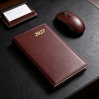 U+ CT-06 2027 Agenda en Inglés para Gestión del Tiempo y Eficiencia, Planificador Semanal, Cuero Sintético, Encuadernación Cosida con Hilo, Ideal para Regalo
