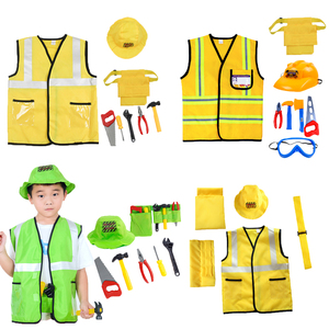 Disfraz de Cosplay de Ingeniero, Conjunto de Disfraces de Trabajo para Niños, Chaqueta de Trabajador de la Construcción con Casco, Martillo, Destornillador y Hacha - Product Image 1