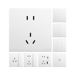 Pour <span class=keywords><strong>prise</strong></span> murale <span class=keywords><strong>Legrand</strong></span> série Jianyue en céramique blanche - Un <span class=keywords><strong>interrupteur</strong></span>, cinq prises, USB, commande multifonctionnelle - Product Image 1