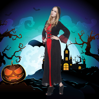 Halloween Vampire à capuche femmes robe femme assistant magicien robe fête Costume gothique maîtresse