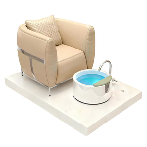 <span class=keywords><strong>Fauteuil</strong></span> de pédicure de luxe en or blanc avec bassin pour les pieds et robinet, style <span class=keywords><strong>fauteuil</strong></span> de spa avec coussin pour salon de manucure - Product Image 3