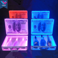 Présentoir à bouteilles LED T-Worthy pour 3 bouteilles, boîte de glorification pour champagne, pour KTV, boîte de nuit, fête, présentoirs pour argent en dollars